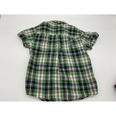 Gymboree Shirt Carter's Hoodie Youth 5T Green Plaid Short Sleeve Maroon Blue Lot