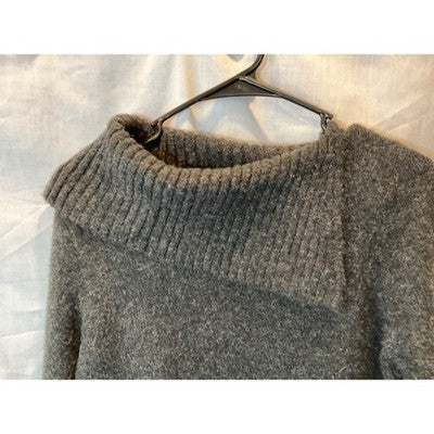 Cable Stitch Women's Med Charcoal Grey Long Sleeve Sweater Acrylic/Wool Blend