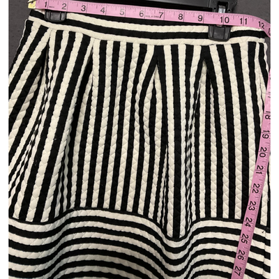Xhilaration XS black & white/cream color striped mini skirt pull-on stretch