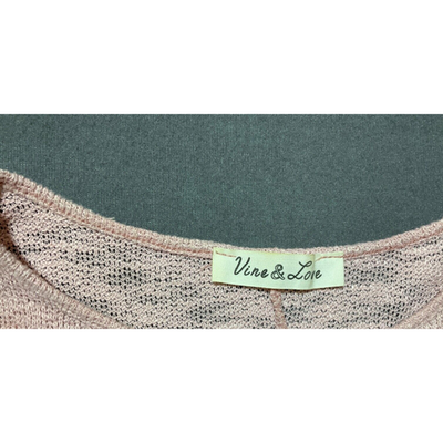 Vine & Love V-Neck Tie Hem Pullover Sweater Womens Looks to be XL Romantic Pink