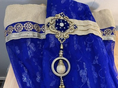 Skirt Girls 4 Blue Tulle Maxi Floral Sequin Trim Lined Formal Party Wedding