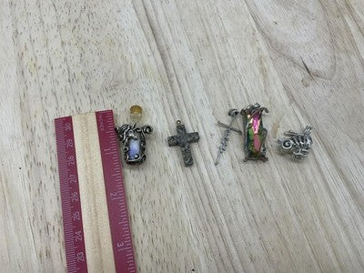 Lot 5 Womens Pendants & Faith Stud Mixed Brands Unicorn Fairy Dust Cross Bunny