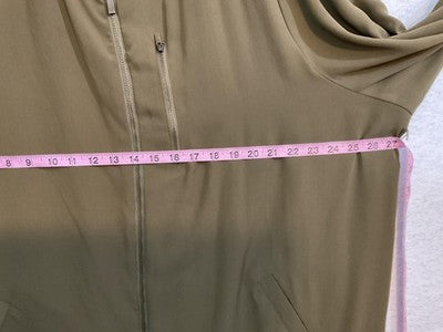 Forever 21 Jacket Womens 3X Green Bomber Lightweight Zip Front Pocket Plus Size