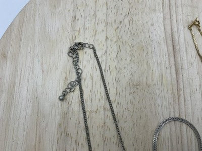 Necklace Lot Chain Gold Tone Silver Tone Crystal Bar Mixed Length Womens Set