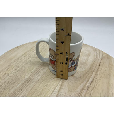 Teddy Bears Ceramic Coffee Mug Cup Cute Crafting Wraparound Graphic White Design