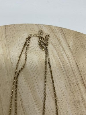 Gold Tone Layered Tassel Necklace Fringe Y Drop Long Lobster Womens Jewelry VTG