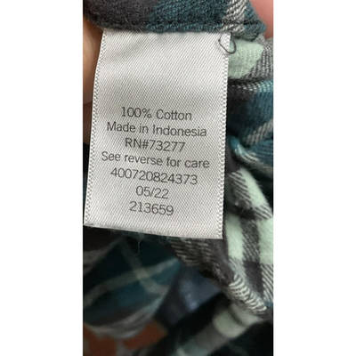 Sonoma Goods For Life Shirt Mens 3XLT Teal Plaid Flannel Button Down Long Sleeve