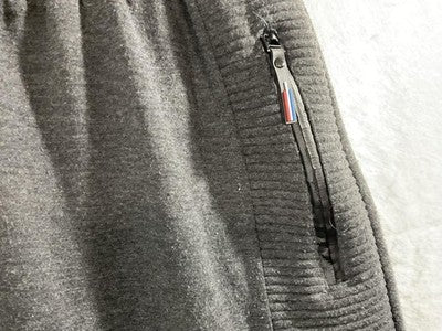 Pants Mens XL Gray Fleece Joggers Sweatpants Zip Pockets Drawstring Cuffed Moto
