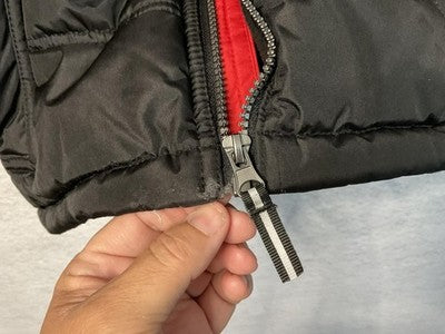 Whales Tail Outerwear Jacket Boys 7 Red Gray Black Hooded Fleece Lined Puffer