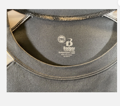 Badger Sport Shirt Mens 2XL Gray LLG Raglan Athletic Performance Training Tee
