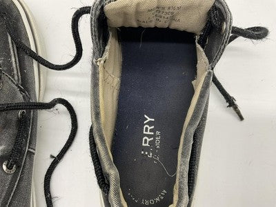 Sperry Shoes Mens 8.5 Gray Canvas Boat Top-Sider Memory Foam Lace Up Casual