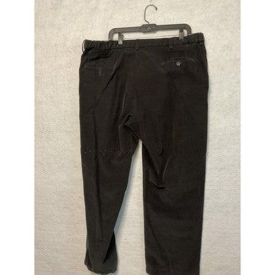 Haggar Pants Mens 42x30 Black Stretch Corduroy Classic Fit Casual Comfort