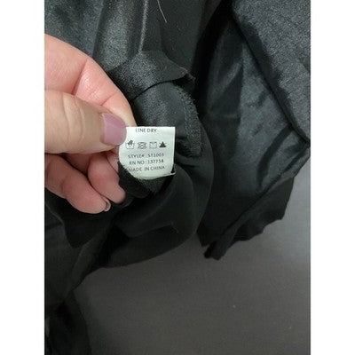 Amitie Black Polyester Blouse Lightweight Long Sleeve Size S Romantic Dark Goth