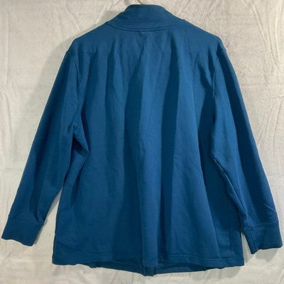 Danskin Now Track Jacket Women 2X Teal Tropic Full Zip Mock Neck Activewear