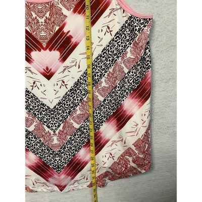 SHEIN Curve Tank Top Womens 4XL Pink Red Chevron Print Sleeveless Plus Size