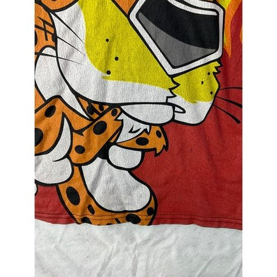 Cheetos Flamin Hot Graphic T-Shirt Mens Large Black Chester Cheetah Flame Tee