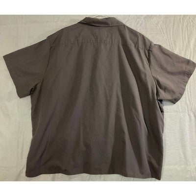 Haband Guayabera Shirt Mens 3X Gray Embroidered Short Sleeve Tropical Button Up