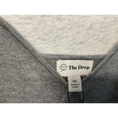 The Drop Catalina Bralette Women 2XL Heather Grey Adjustable Strap Knit Crop Top