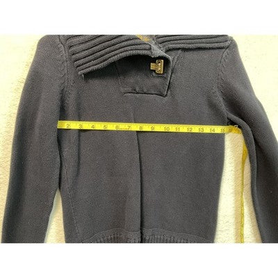 Ralph Lauren Jeans Co Sweater Womens Small Navy Blue Ribbed Collar Pullover Knit