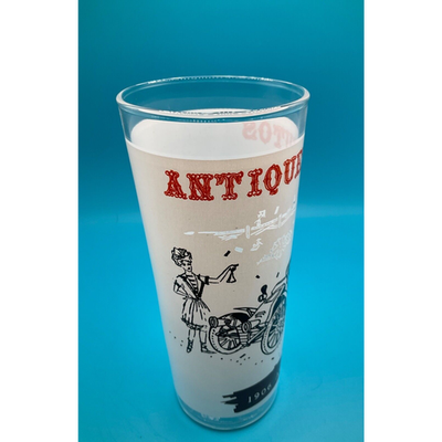 Vintage Barware: 6.5" Highball Glass with 1906 Autocar Antique Auto Design