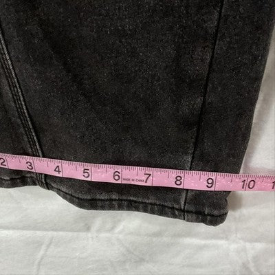 Hello Jeans Womens XS Charcoal Wide Leg High Rise Fleece Lined Thermal Denim