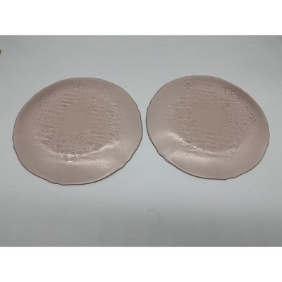 Vintage Pink Pressed Glass Luncheon Plates Set Of 2 Floral Art Deco Tableware