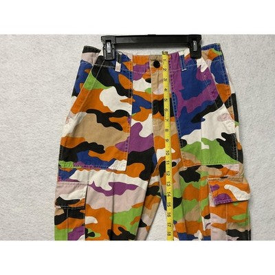 Forever 21 Cargo Pants Womens Small Multicolor Camo Jogger Pockets Streetwear