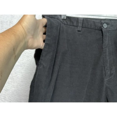 Haggar Pants Mens 42x30 Black Stretch Corduroy Classic Fit Casual Comfort