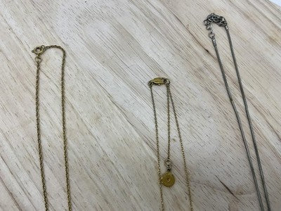 Lot 3 Mixed Brand Necklaces Gold Tone Heart Cross MK Teardrop Womens Jewelry