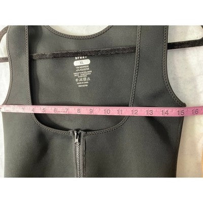 Nicole Miller Sport Waist Trainer Vest Women XL Black Neoprene Zipper Workout