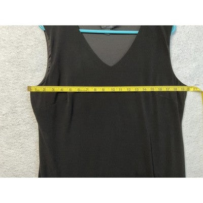 JM Collection Dress Womens Large Black Sleeveless V Neck Sheath Gold Grommet