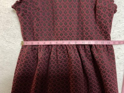 Xhilaration Dress Juniors Medium Red Geometric Fit Flare Sleeveless Ruffle Knit