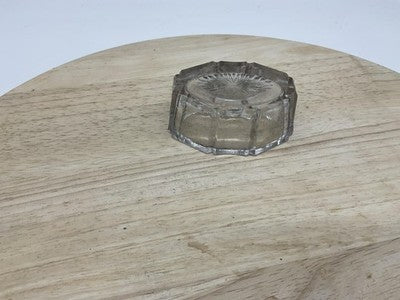 Clear Glass Dipping Bowl Small Geometric Faceted Starburst Base Vintage Retro