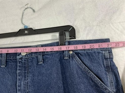 Wrangler Carpenter Jeans Mens 44x30 Blue Relaxed Straight Denim Utility Workwear