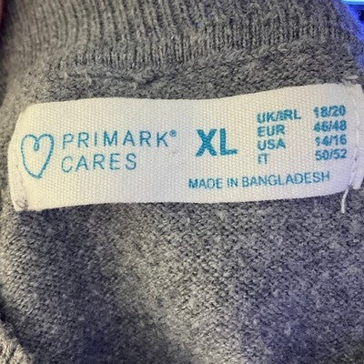 Primark Cares Sweater Women XL Grey Mock Neck Raglan Knit Pullover Basic