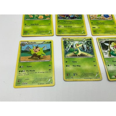 Pokemon Trading Card Lot Grass Type 6 Cards Green Snivy Treecko TCG