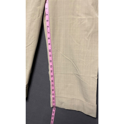 Apt. 9 Stretch Maxwell Cropped Pants S 14 Beige Check Workwear Career Cuffed