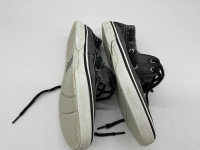 Sperry Shoes Mens 8.5 Gray Canvas Boat Top-Sider Memory Foam Lace Up Casual