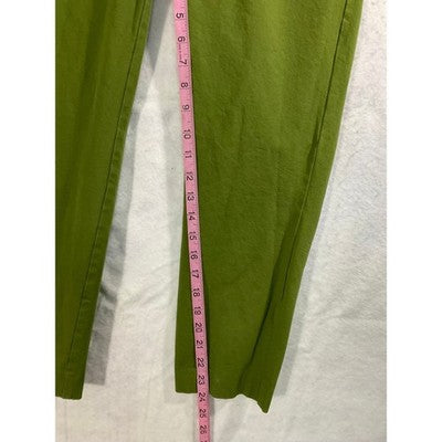 7th Avenue Ankle Pants Women 14 Olive Green Slim Tapered Stretch Work Trousers