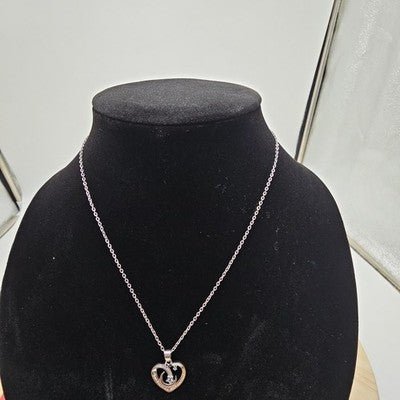 Necklace Heart Moon Star Pendant Silver Tone Granddaughter 18 In Gift Womens