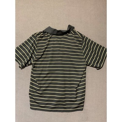 Champion Polo Shirt 2X Black Tan Striped Short Sleeve Collared Golf