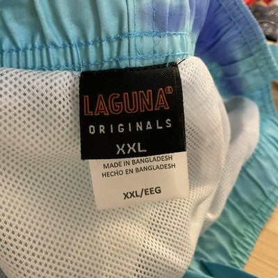Laguna Swim Shorts Mens 2XL Multicolor Tie Dye Elastic Waist Lined Pockets Beach