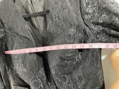NEW VOGUE Dress Pants Set Womens XL Gray Lace Chiffon Long Sleeve Formal Wedding