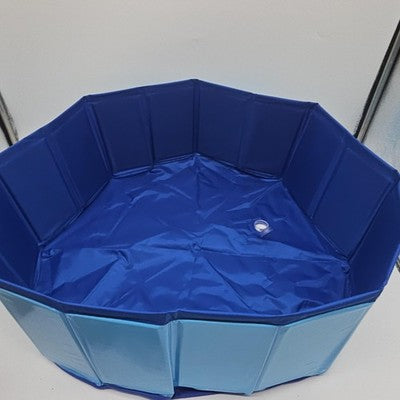 Blue PVC Foldable Pet Pool Size S Small Dog Cat Bathing Wading Tub Portable