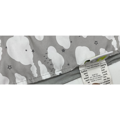 Car Seat Blanket Cover Ogo Buggy Gray White Clouds Soft 100% Polyester Baby
