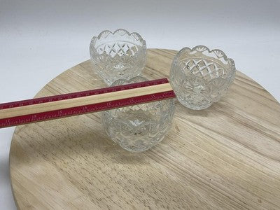 Shannon Crystal Designs Of Ireland Set 3 Small Cut Glass Bowls Diamond Dessert