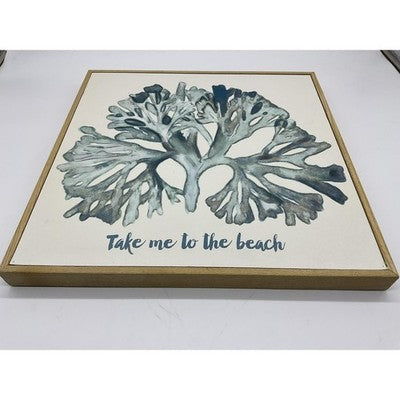Designs Direct Take Me To The Beach Coastal Wall Art Framed Wood Sign Decor