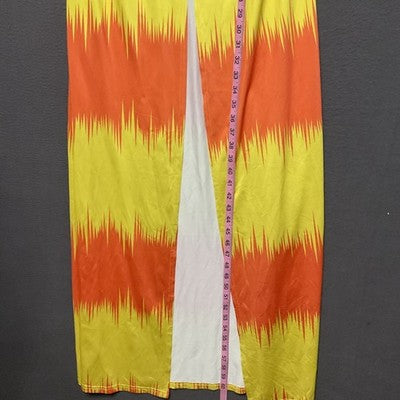 Women's 3Pc Swimsuit XL Yellow Orange Tie Dye Bikini Criss Cross Coverup