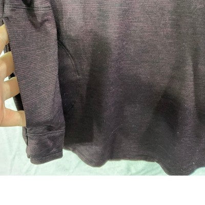 Old Navy Active Pullover Women Large Purple Cowl Neck Go-Dry Pockets Athleisure