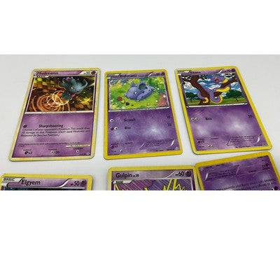 Pokemon Psychic Type Card Lot 6pc Purple Misdreavus Nidoran Ekans TCG Collection